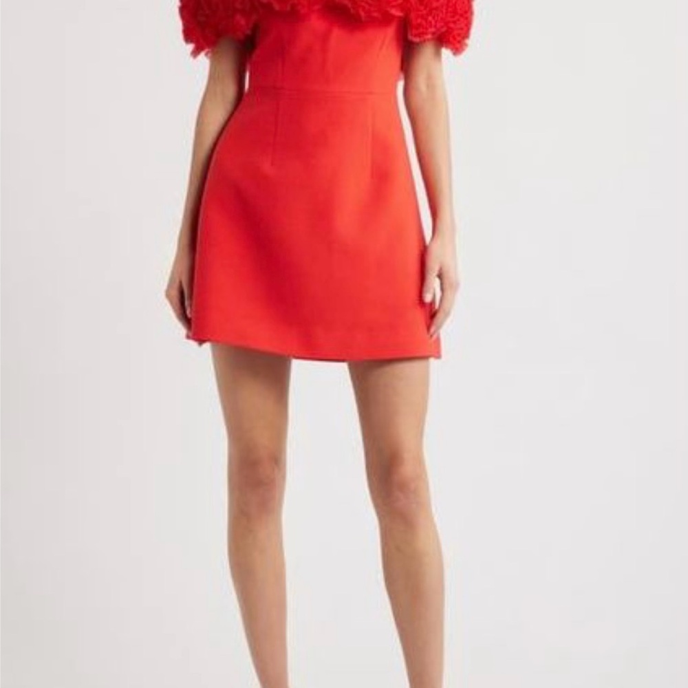 Women's Red Nahla Rosette Off The Shoulder Cocktail Minidress